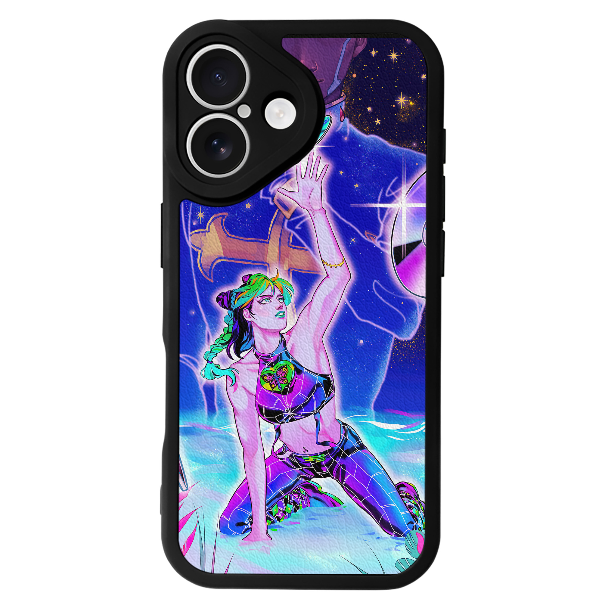 （画像用） ジョジョの奇妙な冒険 JoJo's Bizarre Adventure 【iPhone 16シリーズ対応】シリコンスマホケース（レザー調） 材質：シリコン